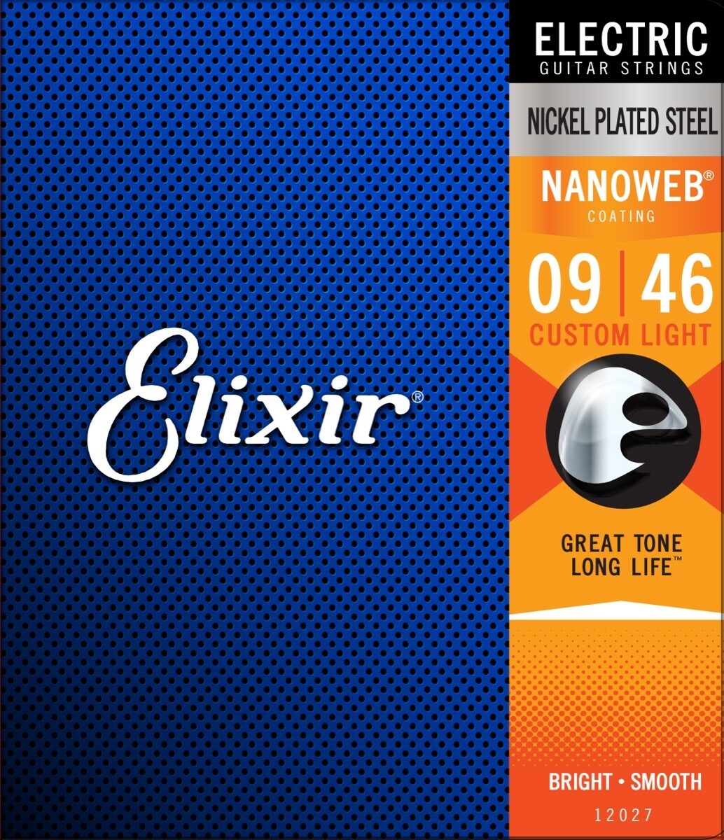 Elixir Nanoweb Electric Guitar Strings, 9-46, 12027, Custom Light, main