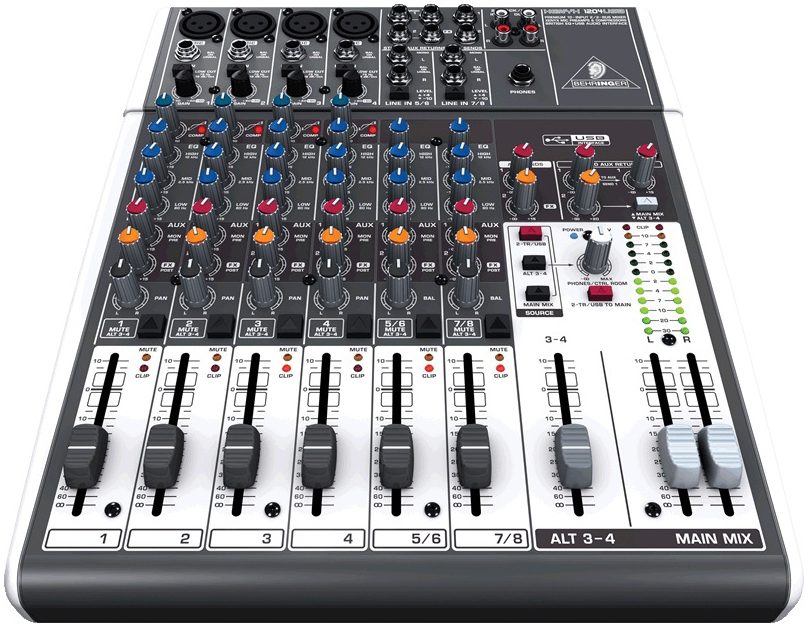 Behringer XENYX 1204USB Small Format Mixer with XENYX Mic Preamps, 12 Input  Channels, 10Hz to 200kHz Frequency Response