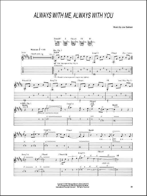 Always With Me, Always With You sheet music for guitar (tablature