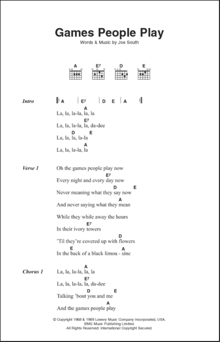 Video Games (Guitar Chords/Lyrics) - Sheet Music to Print