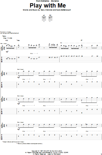 Extreme - Play With Me (BASS TAB PLAY ALONG) 