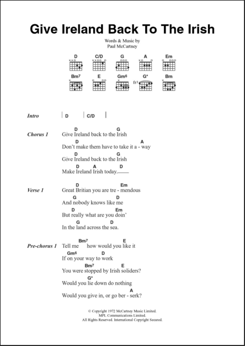 True Irishman song lyrics and guitar chords - Irish folk songs