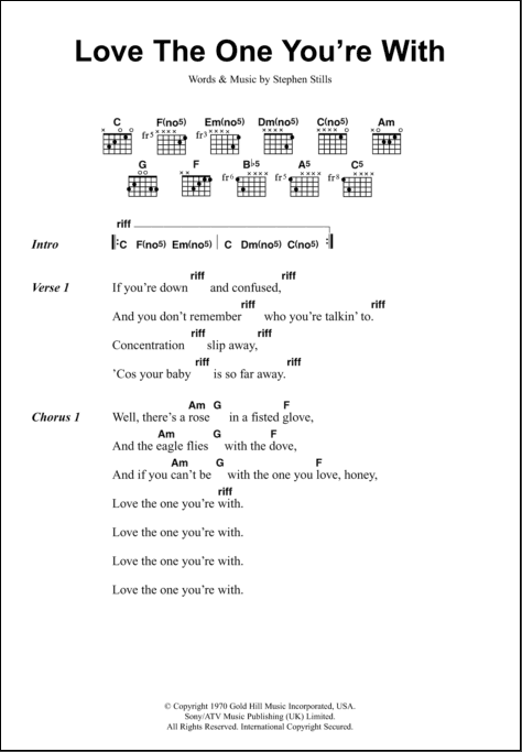 The One You're With Guitar Chords/Lyrics |