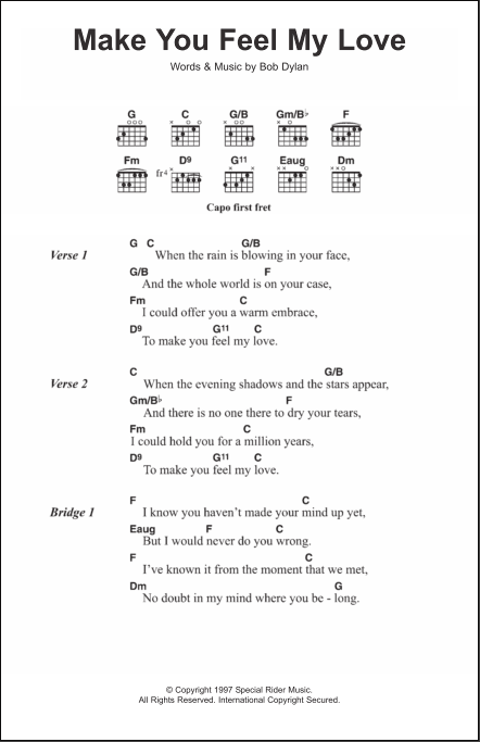 Make You Feel My Love - Guitar Chords/Lyrics