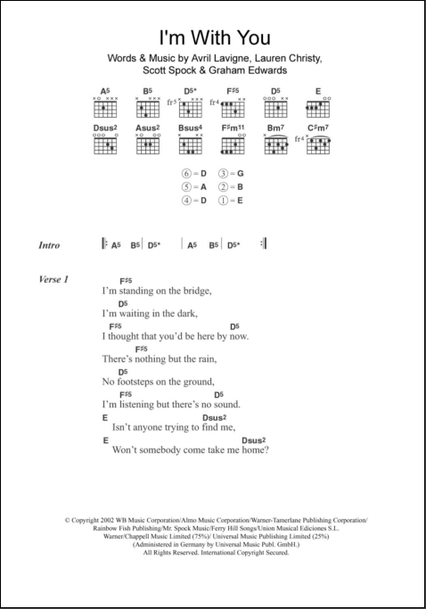 Avril lavigne chords