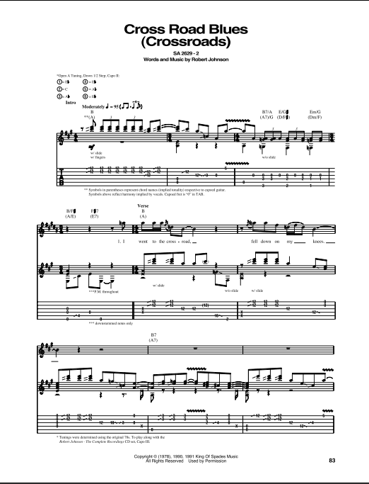 Cross Road Blues – Robert Johnson Sheet music for Saxophone alto, Snare  drum, Guitar, Bass guitar & more instruments (Jazz Band)