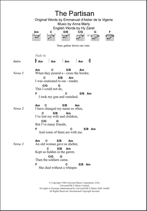 The Traitor Sheet Music | Leonard Cohen | Guitar Chords/Lyrics