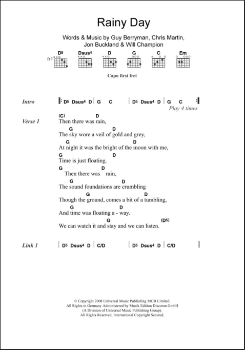 Rainy Days And Mondays - Ukulele Chords/Lyrics