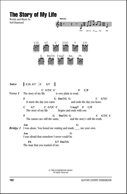 The Story Of My Life Guitar Chords Lyrics zZounds