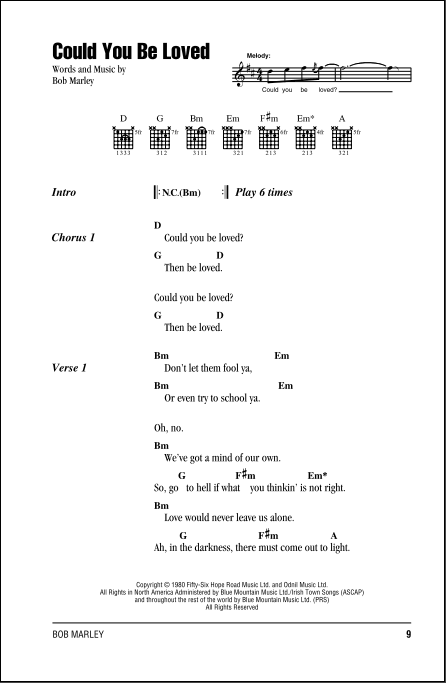 Could Loved - Guitar Chords/Lyrics | zZounds