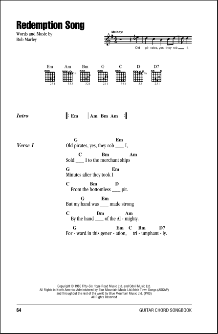 redemption song guitar pro tab download