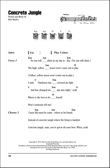 Concrete Jungle - Chords/Lyrics | zZounds