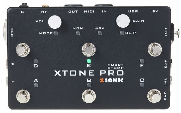 XSonic XTone Pro Guitar and Microphone MIDI/Audio Interface Pedal, Top