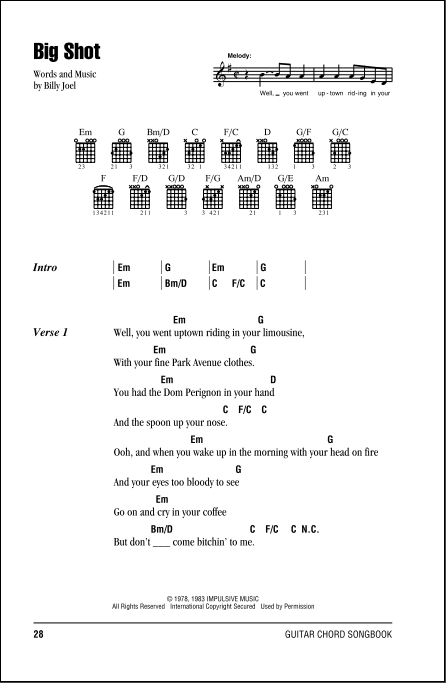 Big Shot - Guitar Chords/Lyrics