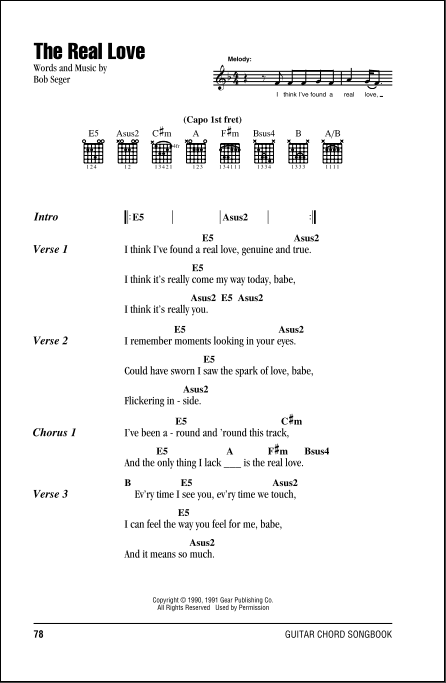 True Love Will Find You In The End (Guitar Chords/Lyrics) - Print Now