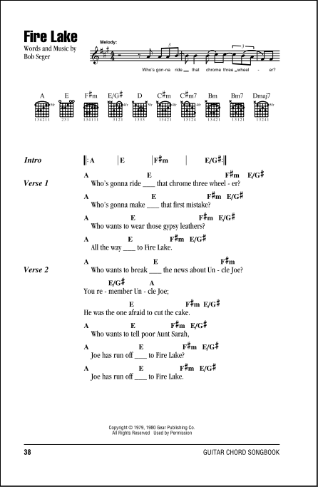 Download and Print Fire Lake sheet music for bass (tablature
