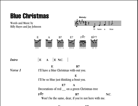 Blue christmas chords