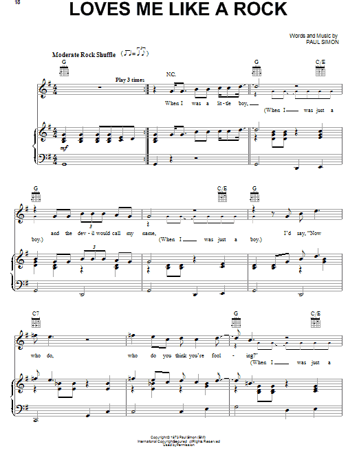 Simon Says - Piano, Vocal, Guitar - Sheet Music