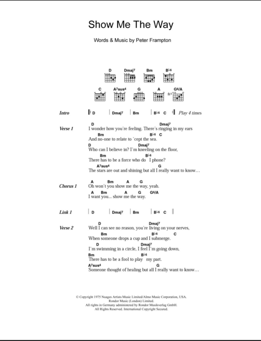 Song lyrics with guitar chords for You Tell Me Why