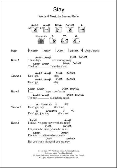 Lyrics and chords