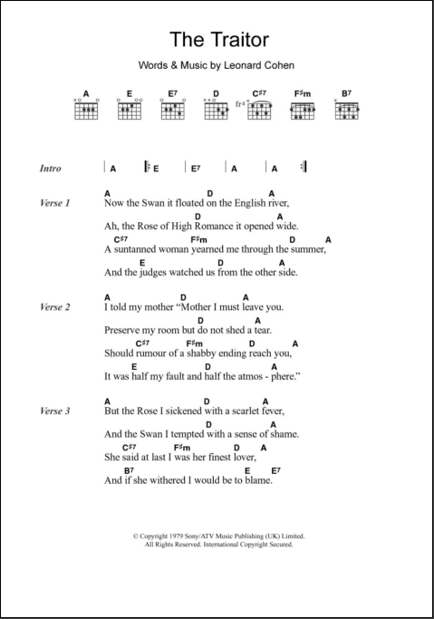 The Traitor - Guitar Chords/Lyrics