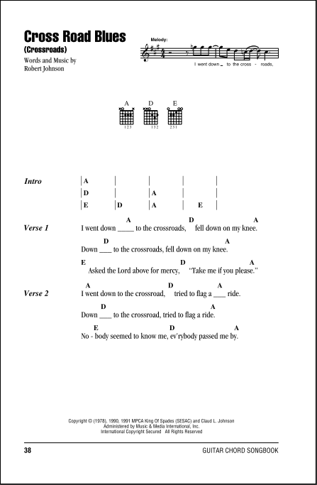 Cross Road Blues (Crossroads) - Guitar Chords/Lyrics