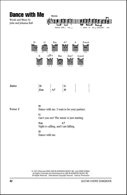 Dance With Me - Guitar Tab Play-Along