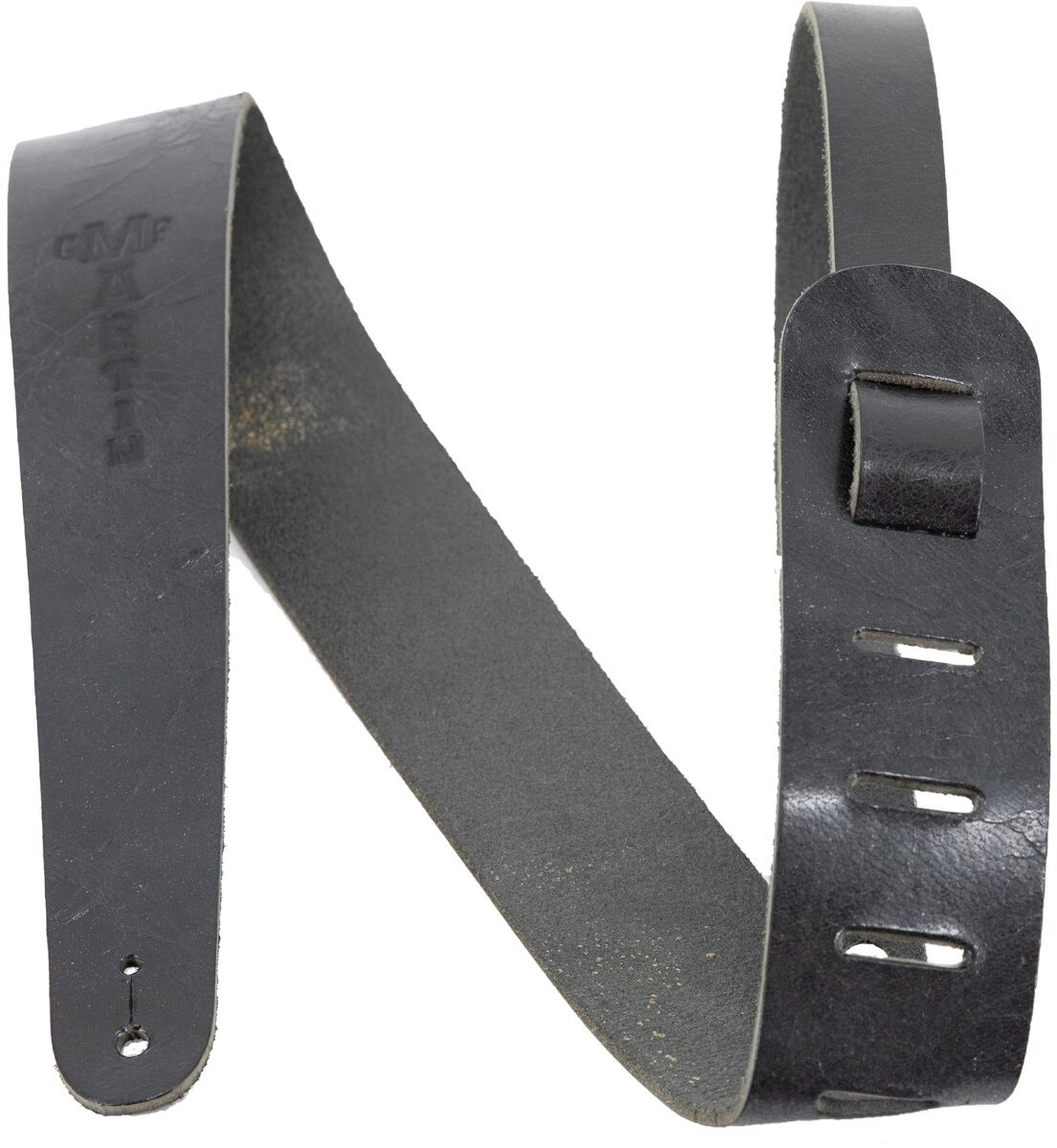 Martin 18A0064 CF Martin Logo Leather Guitar Strap, Black, main