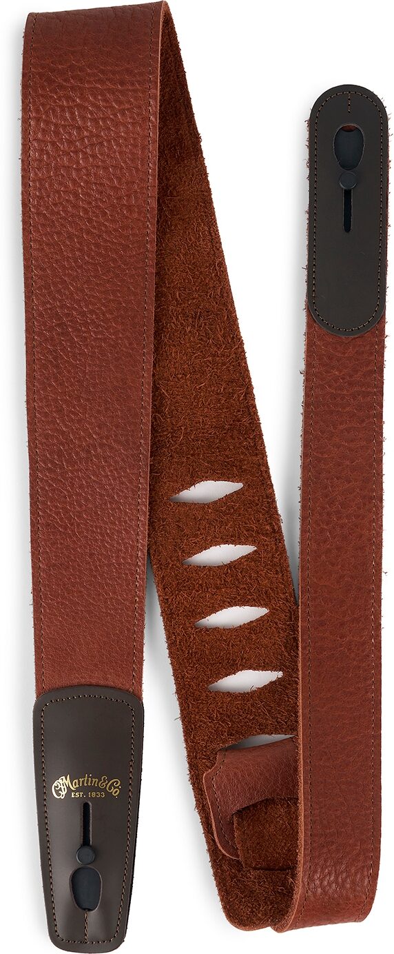 Martin Buffalo Leather Lock-It Guitar Strap, Tan, Main