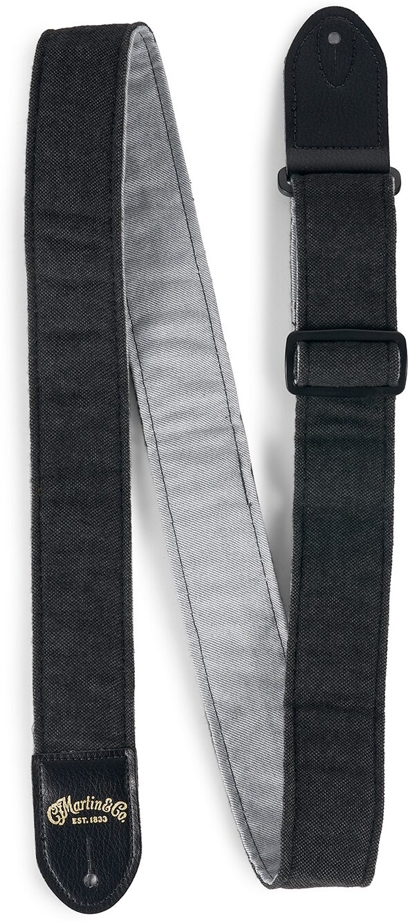Martin Sea Wool Guitar Strap, Charcoal Tweed, Main