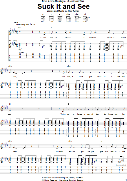 Suck It And See - Guitar TAB