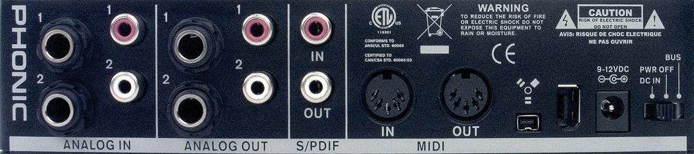 Phonic Firefly 302 FireWire Audio Interface, Rear--Firefly 302-back