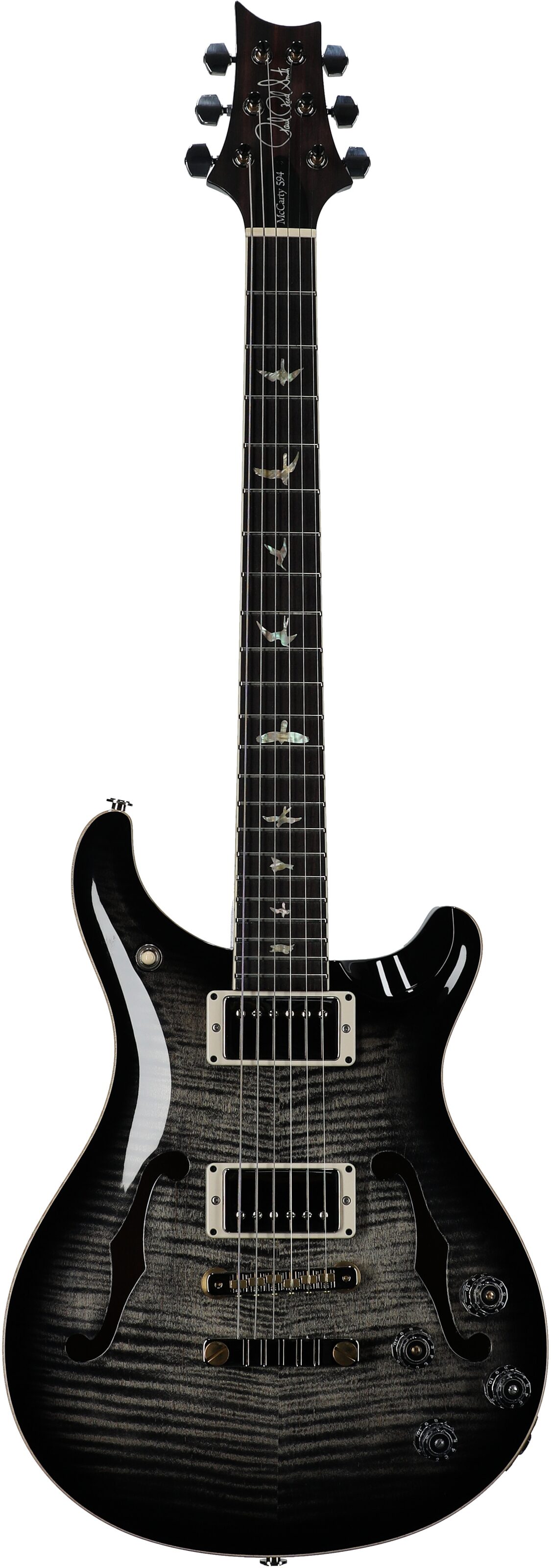PRS Paul Reed Smith McCarty 594 Hollowbody II 10-Top Electric Guitar (with Case), Charcoal Burst, Serial Number 0278631, Full Straight Front