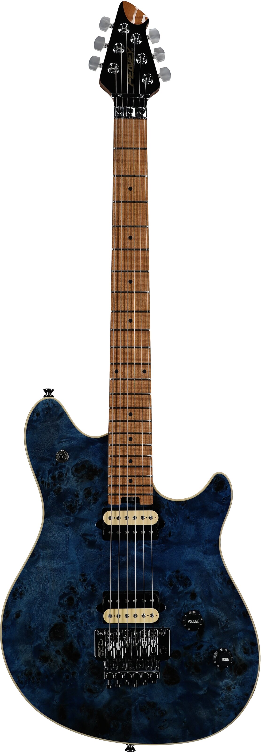 Peavey HP 2 Electric Guitar (with Case), Transparent Blue, Serial Number 0ARCDA00909, Full Straight Front