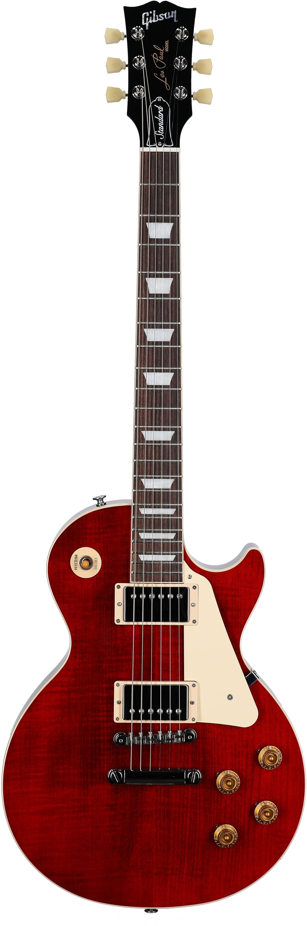 Gibson Les Paul Standard 50s Custom Color Electric Guitar, Figured Top (with Case), Cherry, Serial Number 222830060, Full Straight Front
