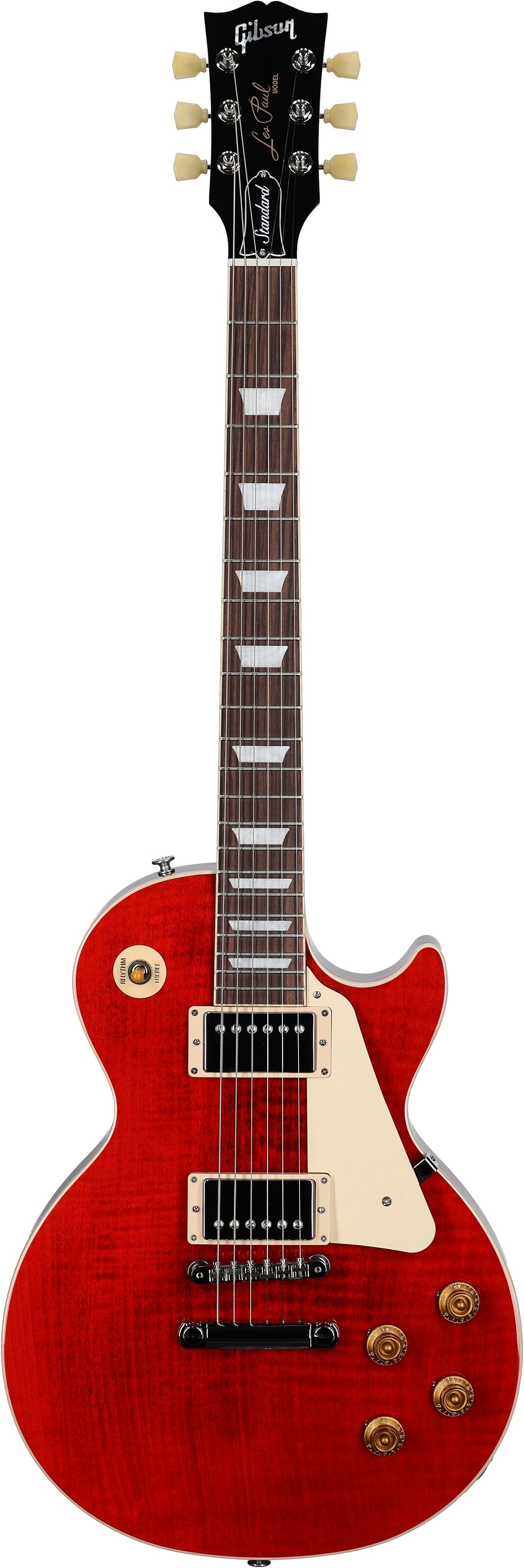 Gibson Les Paul Standard 50s Custom Color Electric Guitar, Figured Top (with Case), Cherry, Serial Number 223630140, Full Straight Front