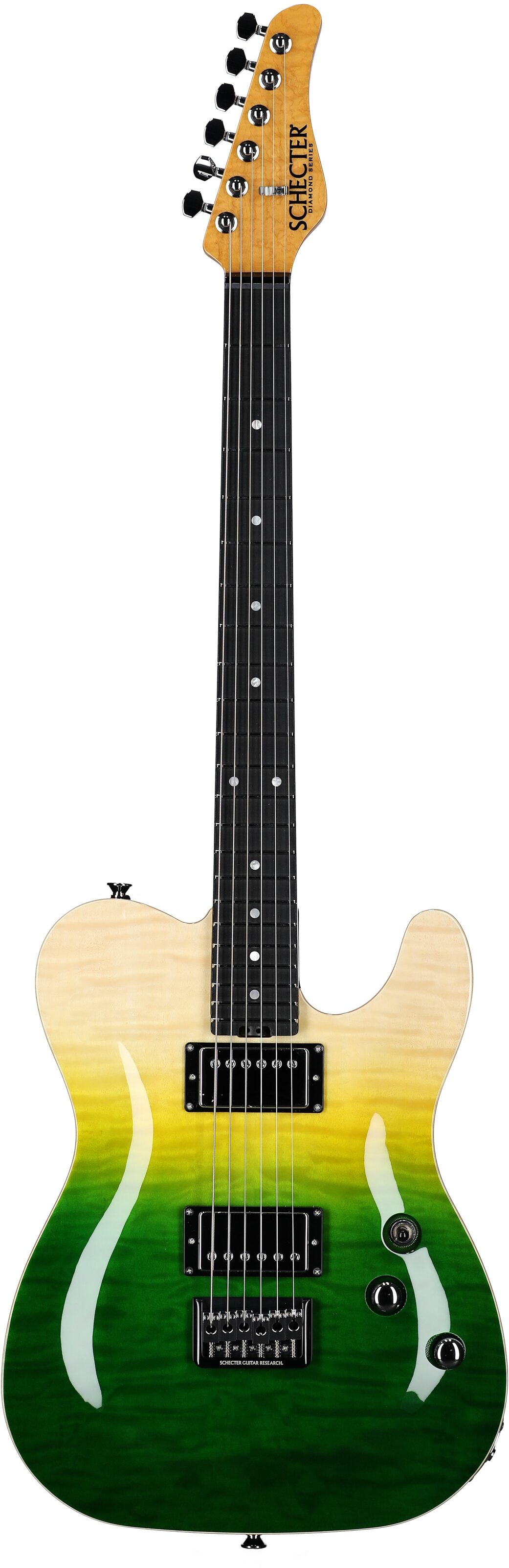 Schecter Japan PT Classic Electric Guitar (with Case), Caribbean Fade Burst, Serial Number J22-12016, Full Straight Front