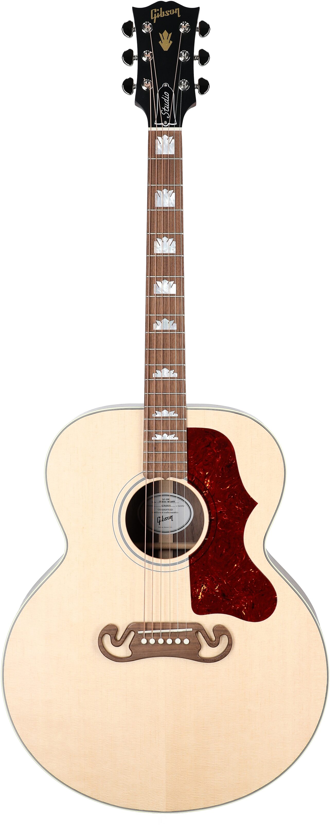 Gibson SJ-200 Studio Walnut Jumbo Acoustic-Electric Guitar (with Case), Satin Natural, Serial Number 22763036, Full Straight Front