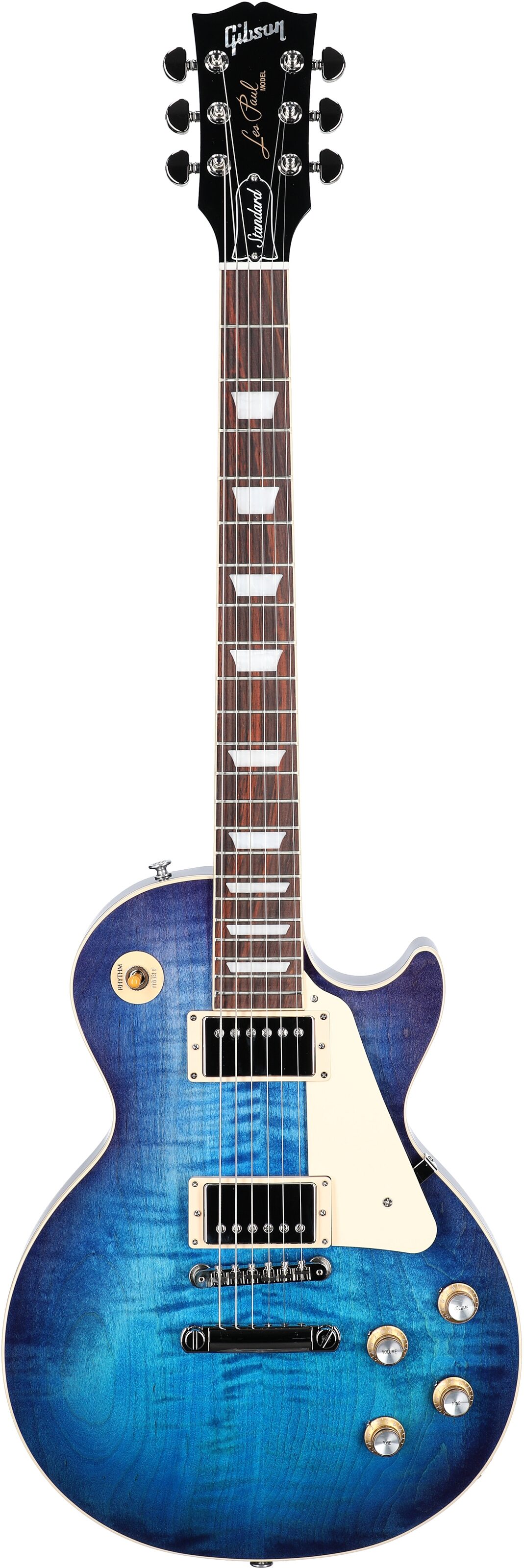 Gibson Les Paul Standard 60s Custom Color Electric Guitar, Figured Top (with Case), Blueberry Burst, Serial Number 224930239, Full Straight Front
