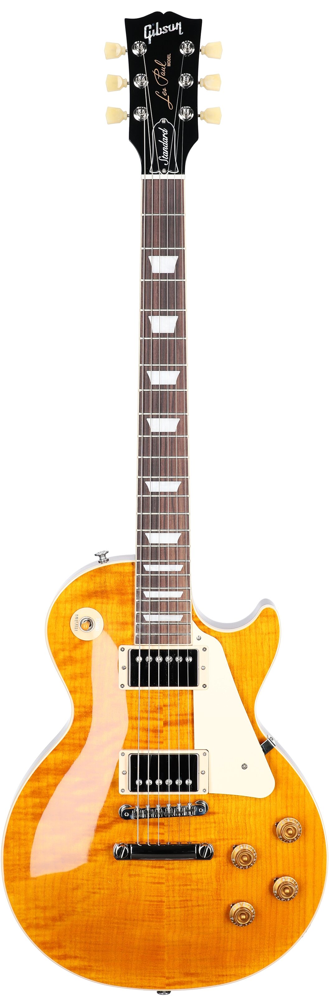Gibson Les Paul Standard 50s Custom Color Electric Guitar, Figured Top (with Case), Honey Amber, Serial Number 222930305, Full Straight Front