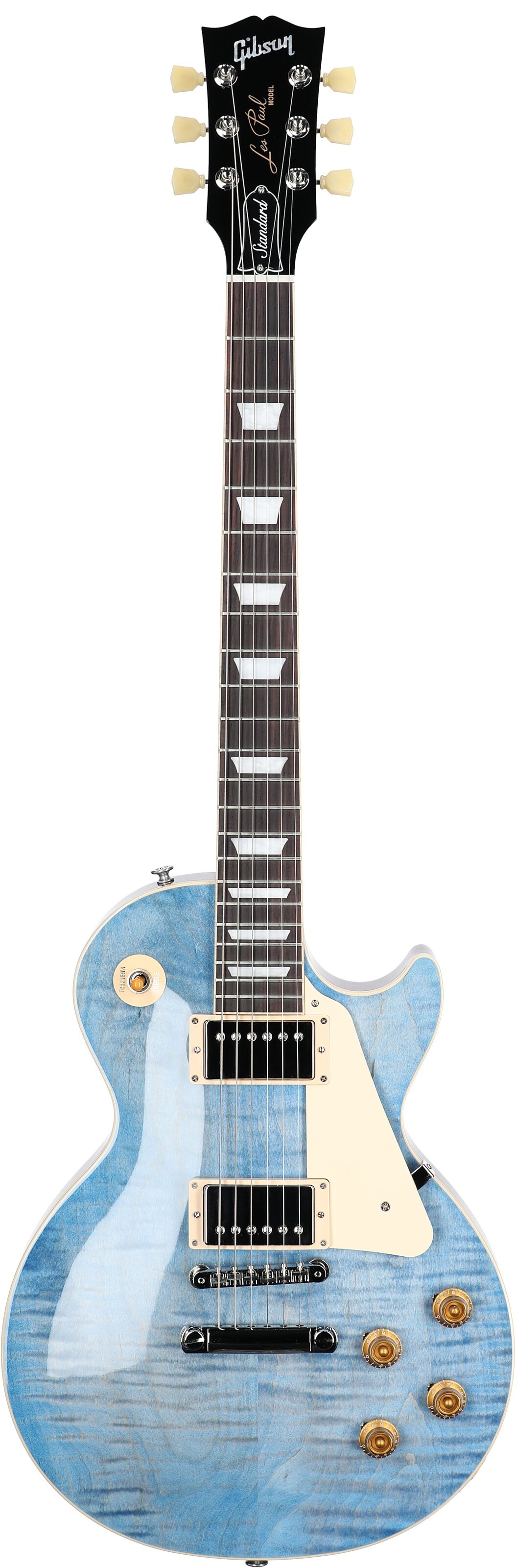 Gibson Les Paul Standard 50s Custom Color Electric Guitar, Figured Top (with Case), Ocean Blue, Serial Number 220830405, Full Straight Front
