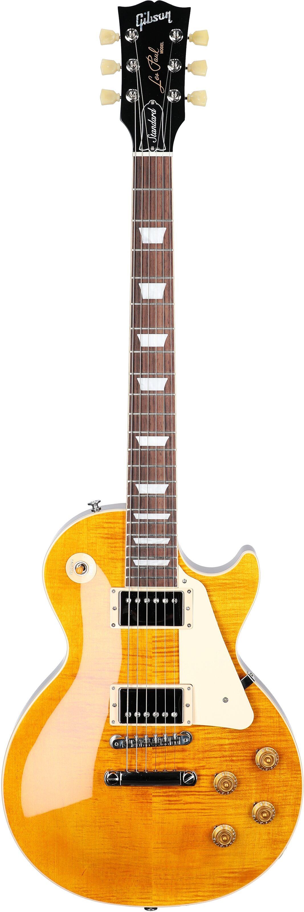 Gibson Les Paul Standard 50s Custom Color Electric Guitar, Figured Top (with Case), Honey Amber, Serial Number 222030021, Full Straight Front