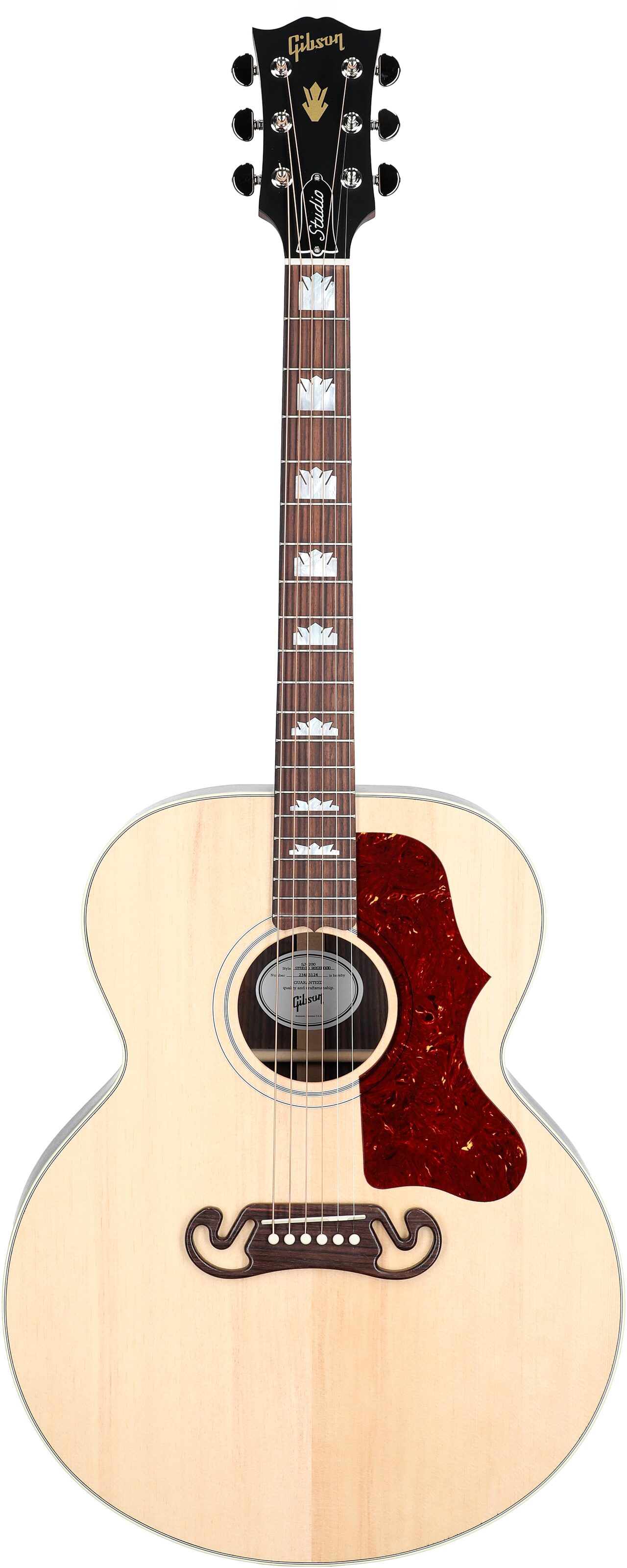Gibson SJ-200 Studio Rosewood Jumbo Acoustic-Electric Guitar (with Case), Satin Natural, Serial Number 23483124, Full Straight Front