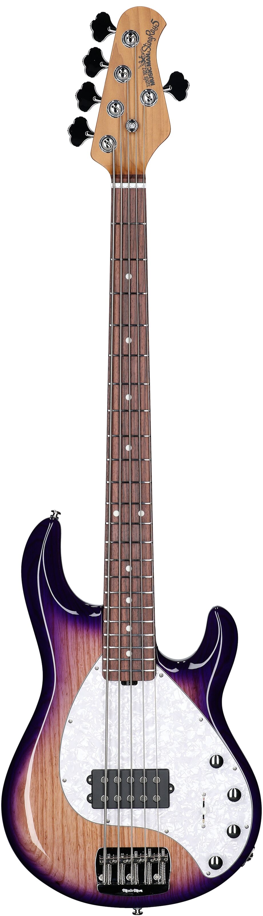 Ernie Ball Music Man StingRay 5 Special Electric Bass, 5-String (with Case), Purple Sunset, Serial Number K03575, Full Straight Front