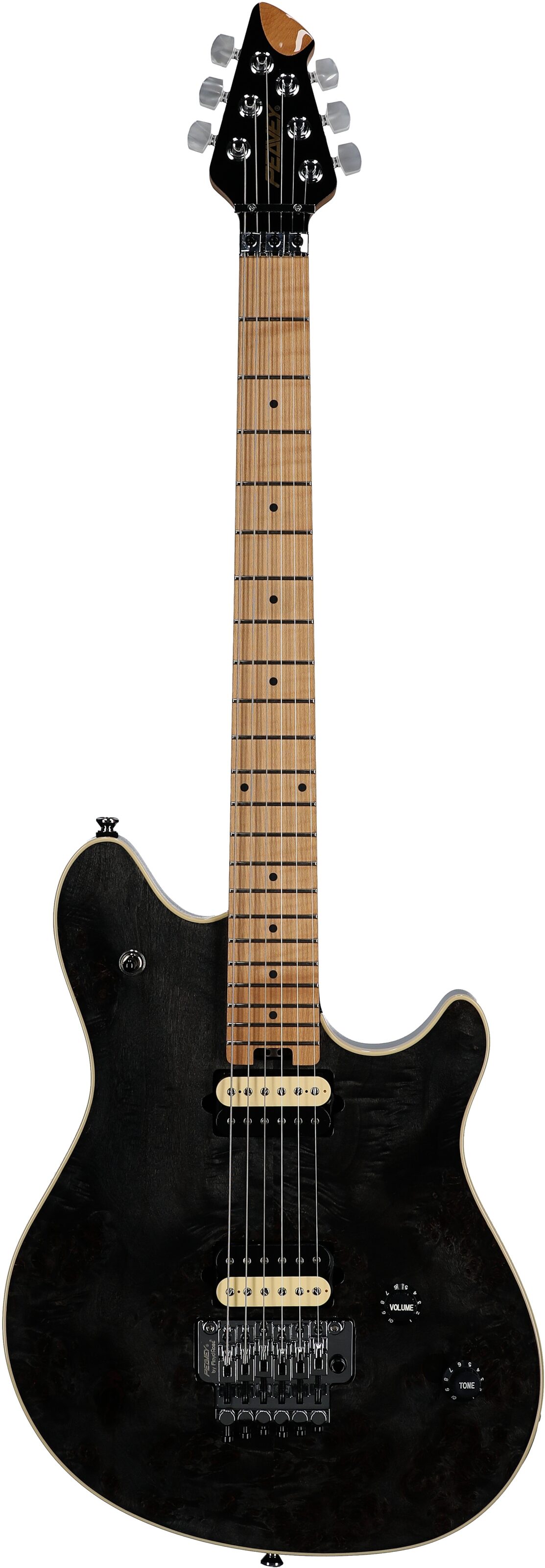 Peavey HP 2 Electric Guitar (with Case), Transparent Black, Serial Number 0ARCEC2000988, Full Straight Front