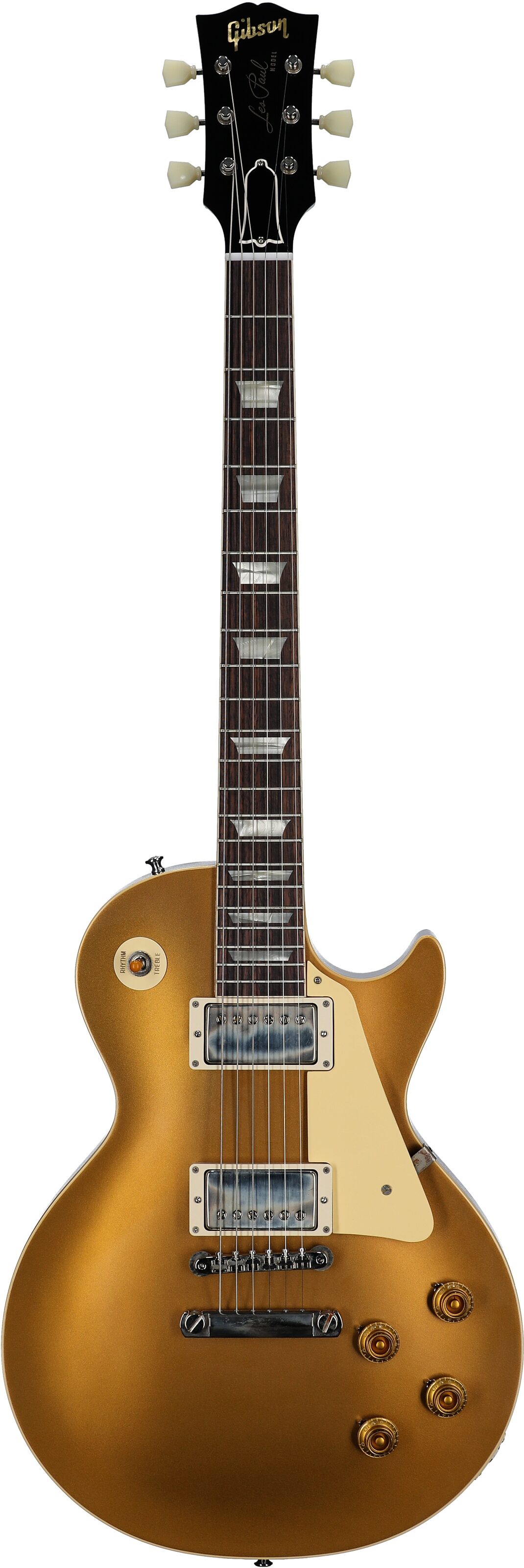 Gibson Custom 57 Les Paul Standard Goldtop VOS Electric Guitar (with Case), Gold Top with Dark Back, Serial Number 741272, Full Straight Front