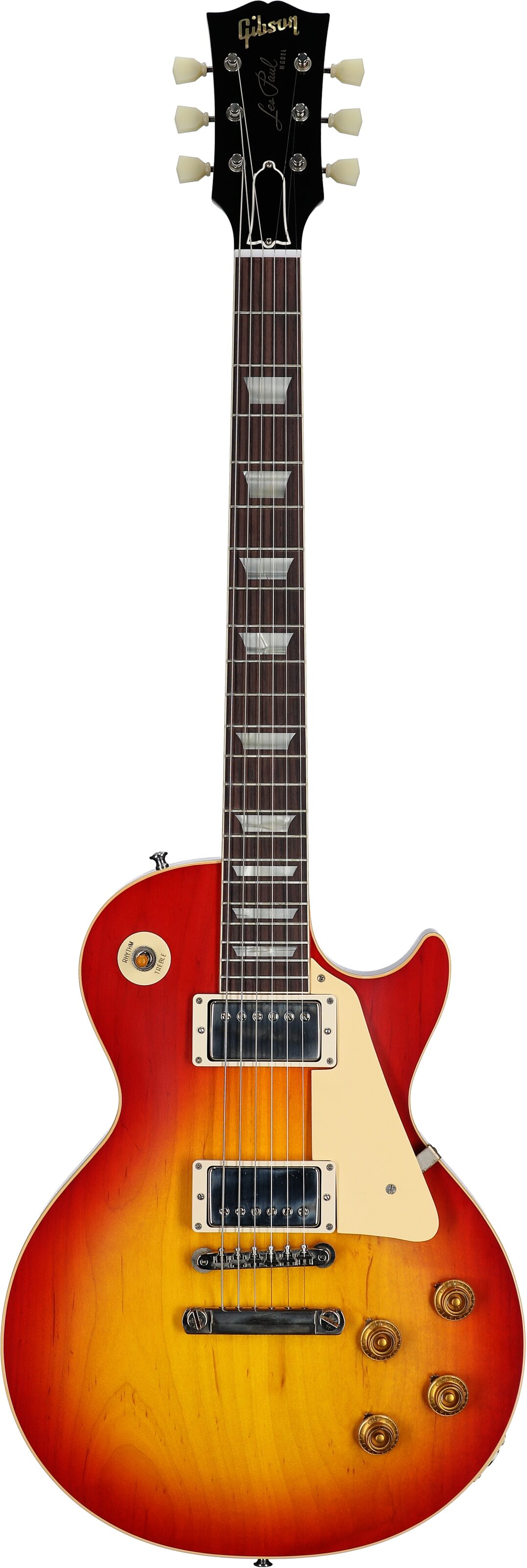 Gibson Custom 1958 Les Paul Standard Reissue Electric Guitar (with Case), Washed Cherry Sunburst, Serial Number 841182, Full Straight Front