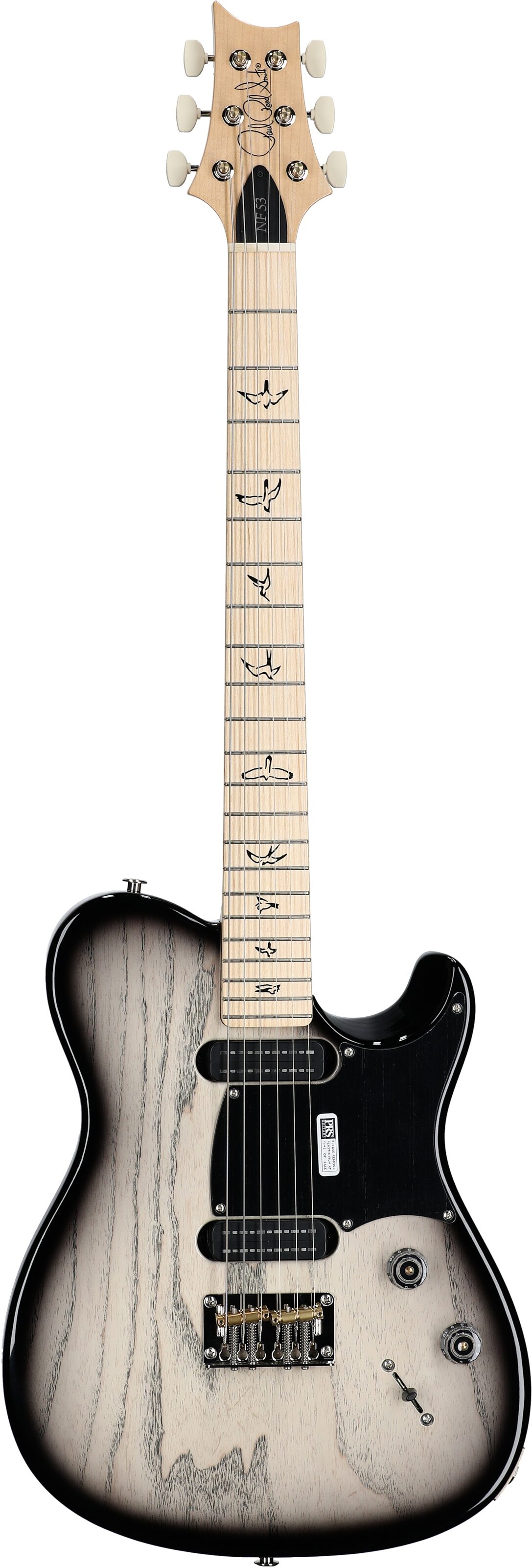 PRS Paul Reed Smith NF 53 Electric Guitar (with Gig Bag), White Doghair Smokeburst, Serial Number 0391182, Full Straight Front