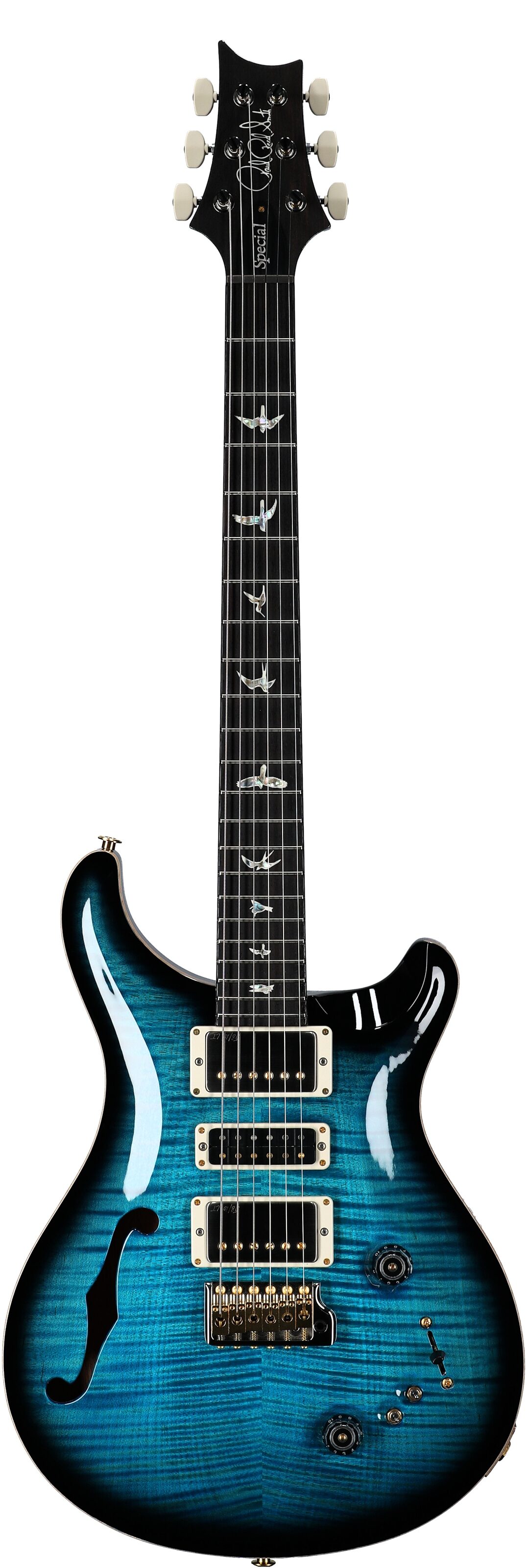 PRS Paul Reed Smith Special Semi-Hollow LTD 10-Top Electric Guitar (with Case), Carrol Blue Smoke, Serial Number 0389520, Full Straight Front
