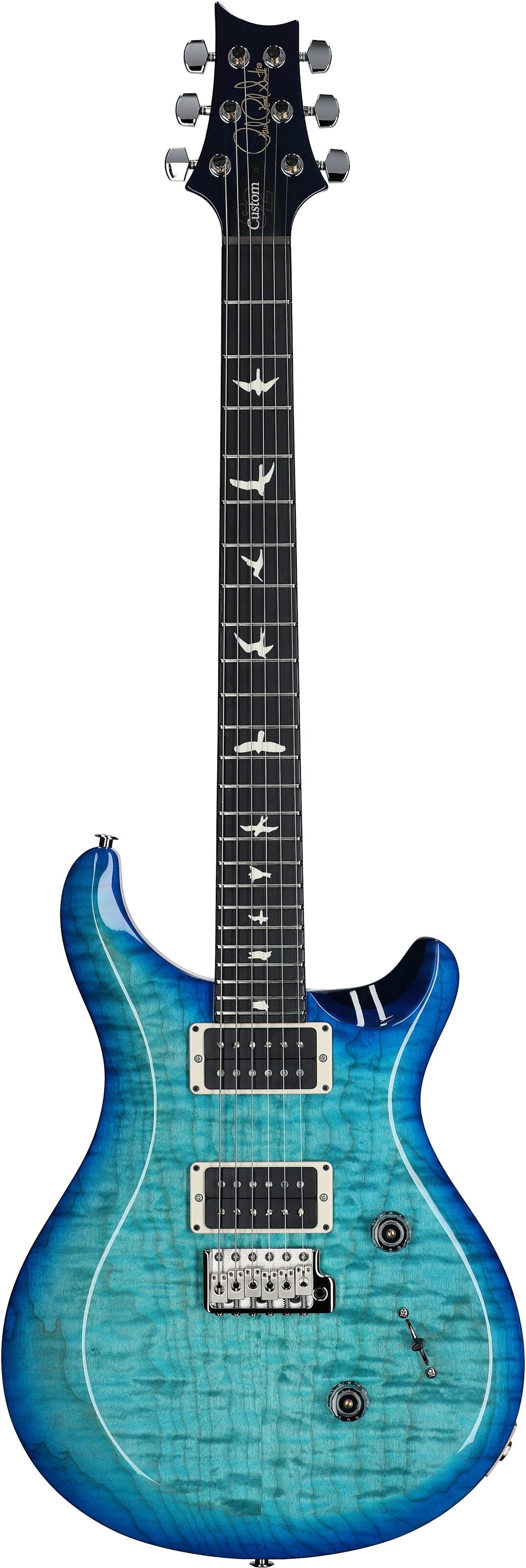 PRS Paul Reed Smith S2 Custom 24 Quilt Electric Guitar (with Gig Bag), Makena Blue, Serial Number S2073111, Full Straight Front